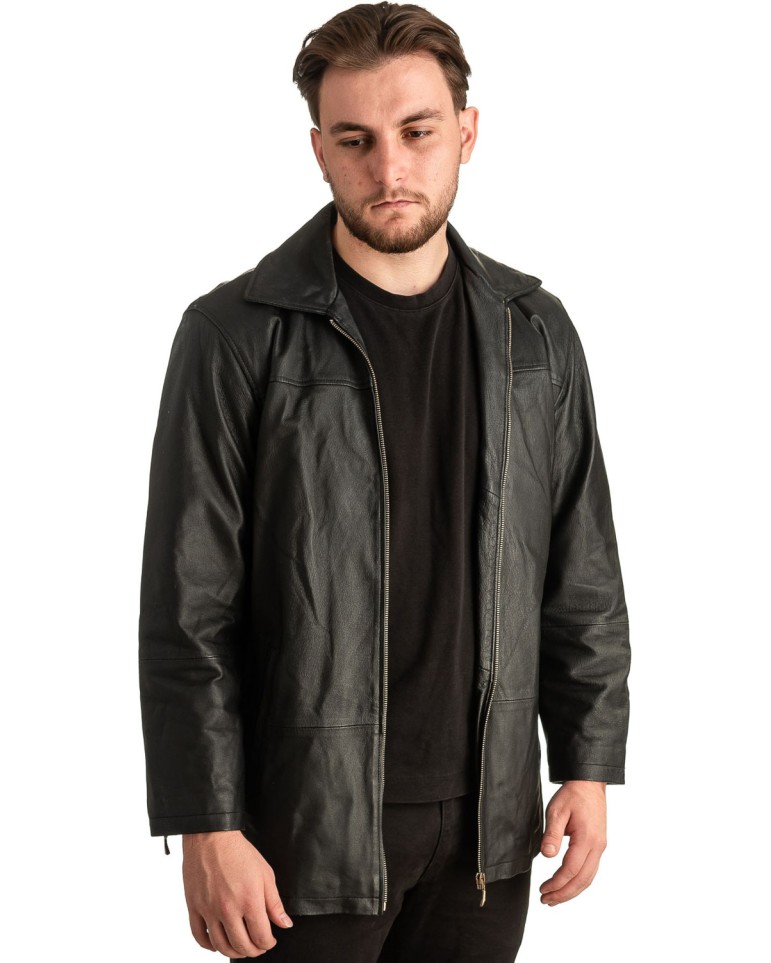 Γνήσιο Ανδρικό Δερμάτινο Μπουφάν - T358
