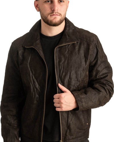 Γνήσιο Ανδρικό Δερμάτινο Μπουφάν - T364