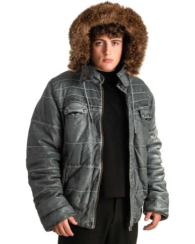 Γνήσιο Ανδρικό Δερμάτινο Μπουφάν - T382