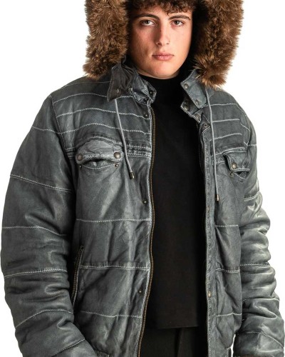 Γνήσιο Ανδρικό Δερμάτινο Μπουφάν - T382