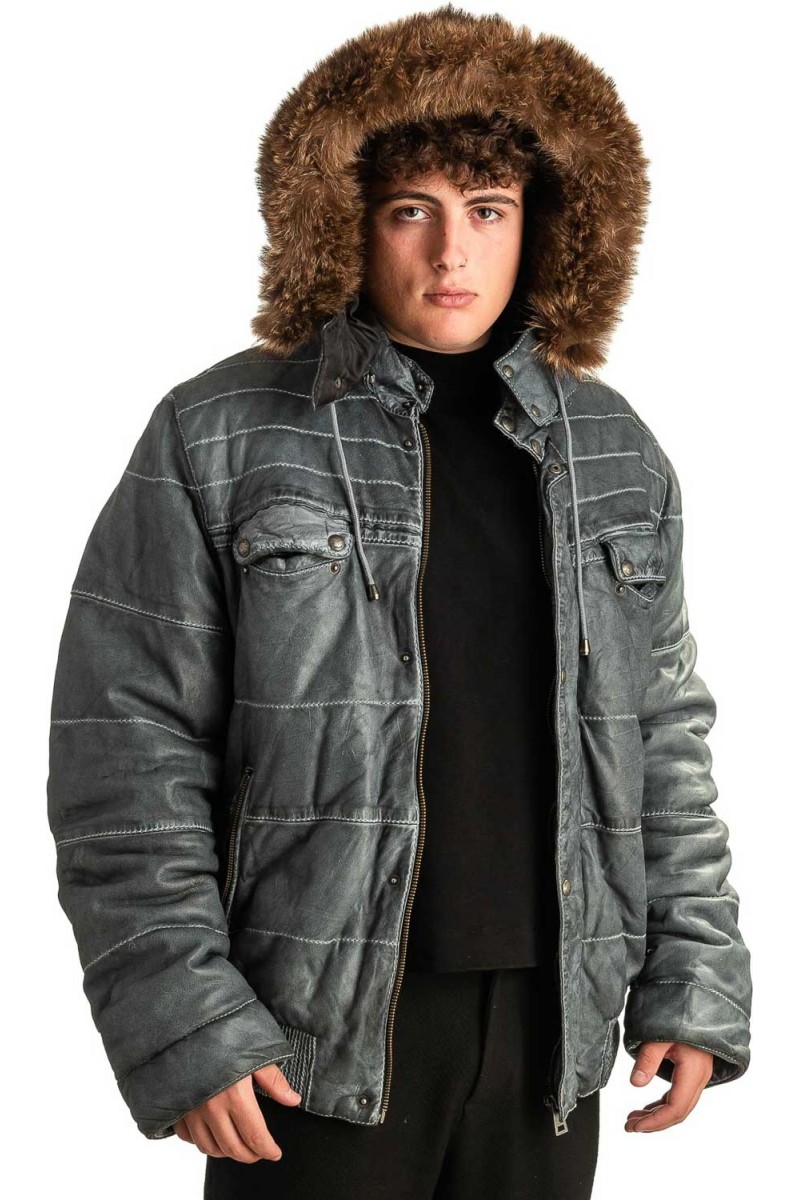 Γνήσιο Ανδρικό Δερμάτινο Μπουφάν - T382