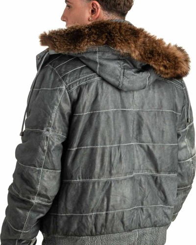 Γνήσιο Ανδρικό Δερμάτινο Μπουφάν - T382