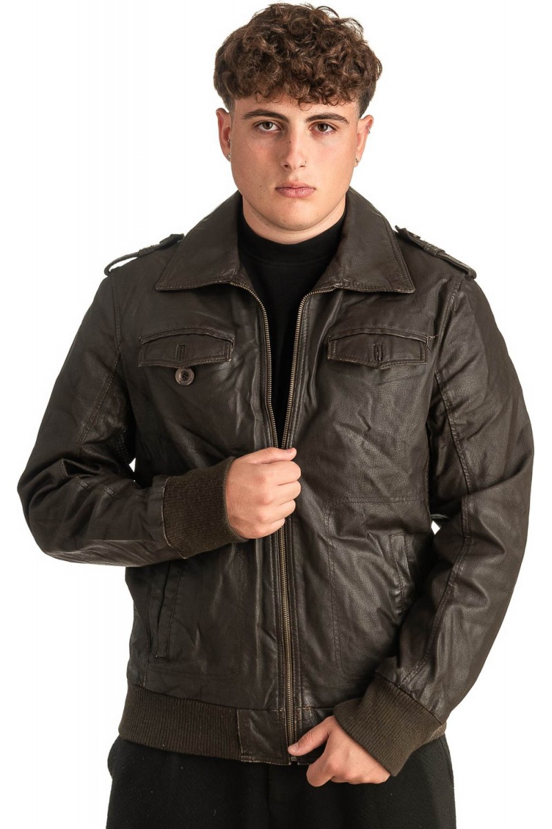 Γνήσιο Ανδρικό Δερμάτινο Μπουφάν - T395