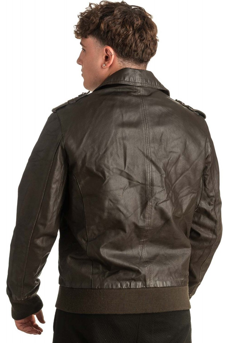 Γνήσιο Ανδρικό Δερμάτινο Μπουφάν - T395