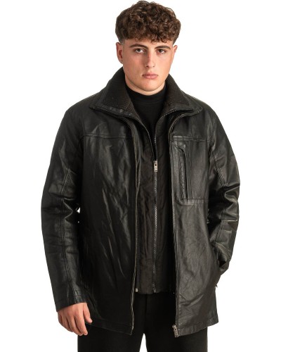 Γνήσιο Ανδρικό Δερμάτινο Μπουφάν - T396