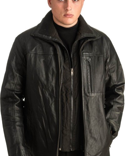 Γνήσιο Ανδρικό Δερμάτινο Μπουφάν - T396