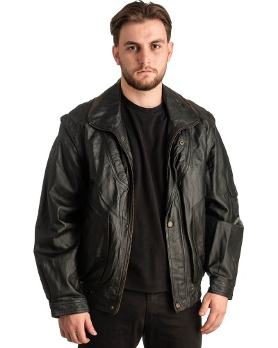 Γνήσιο Ανδρικό Δερμάτινο Μπουφάν - T400