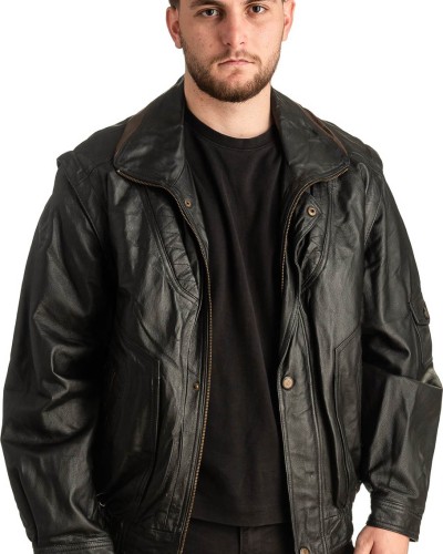 Γνήσιο Ανδρικό Δερμάτινο Μπουφάν - T400
