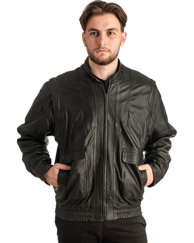 Γνήσιο Ανδρικό Δερμάτινο Μπουφάν - T402