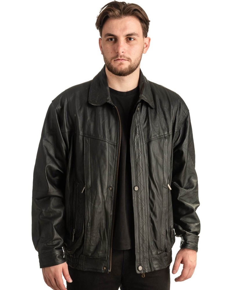 Γνήσιο Ανδρικό Δερμάτινο Μπουφάν - T404