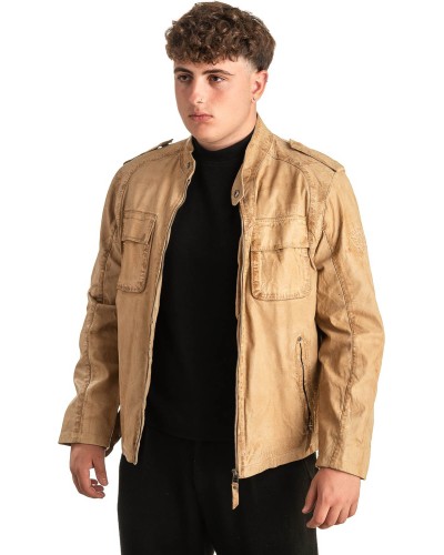 Γνήσιο Ανδρικό Δερμάτινο Μπουφάν - T410