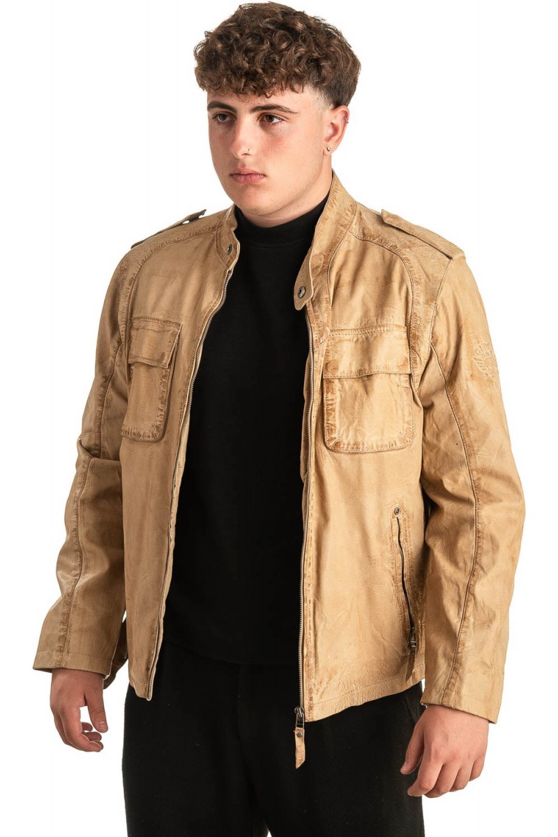 Γνήσιο Ανδρικό Δερμάτινο Μπουφάν - T410