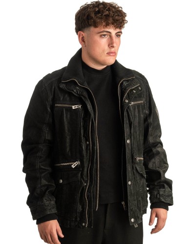 Γνήσιο Ανδρικό Δερμάτινο Μπουφάν - T412