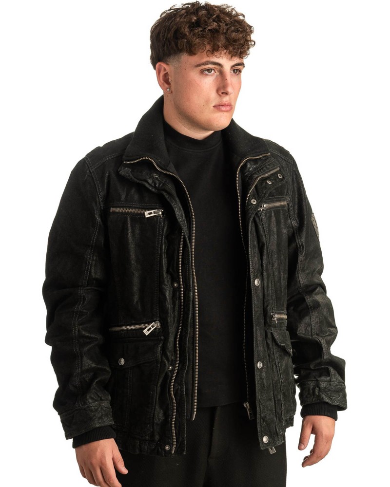 Γνήσιο Ανδρικό Δερμάτινο Μπουφάν - T412