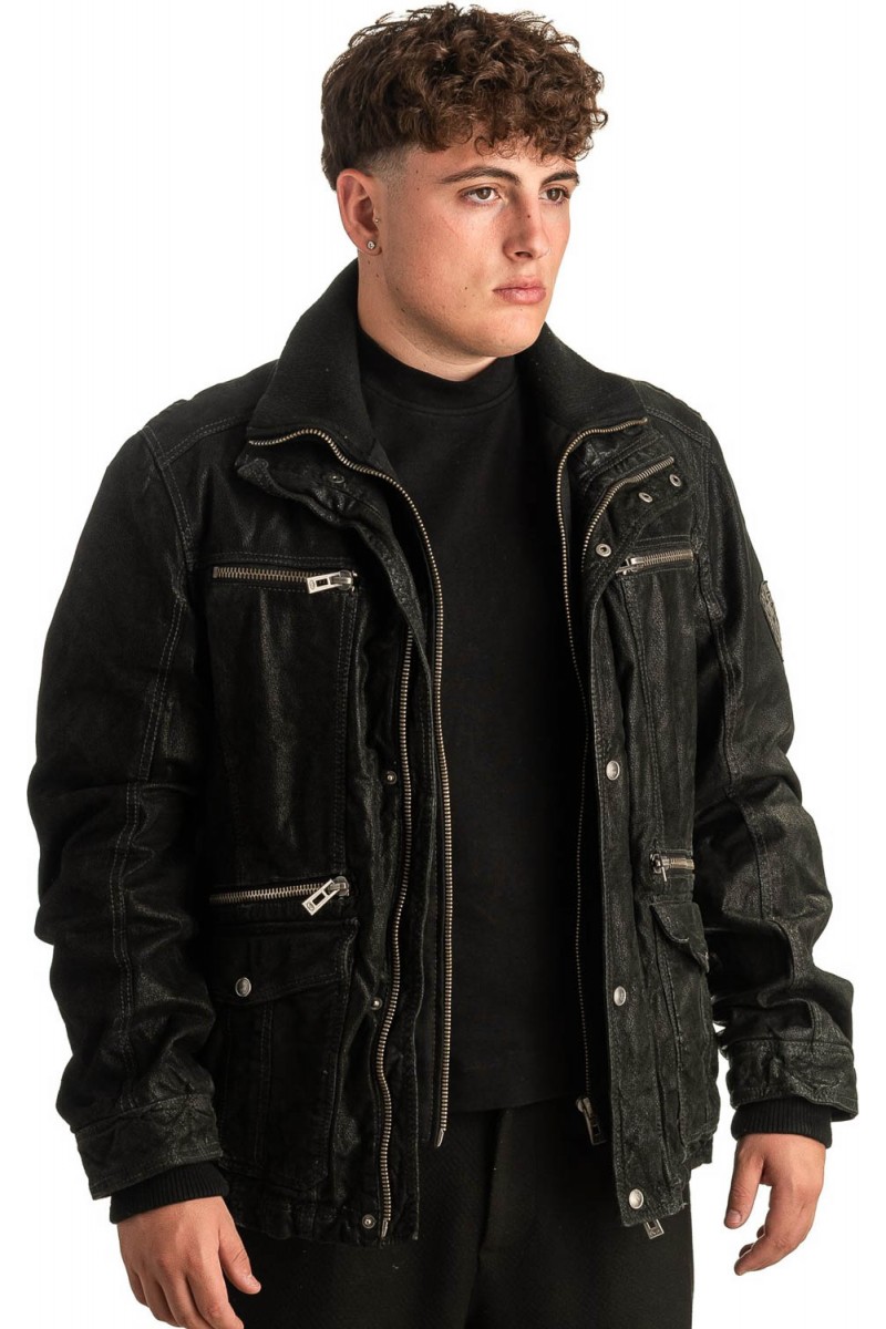 Γνήσιο Ανδρικό Δερμάτινο Μπουφάν - T412