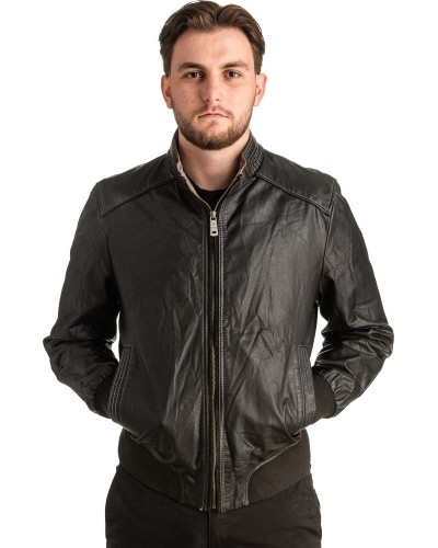 Γνήσιο Ανδρικό Δερμάτινο Μπουφάν - T413