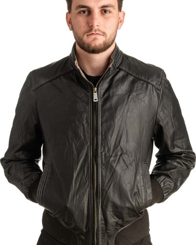 Γνήσιο Ανδρικό Δερμάτινο Μπουφάν - T413