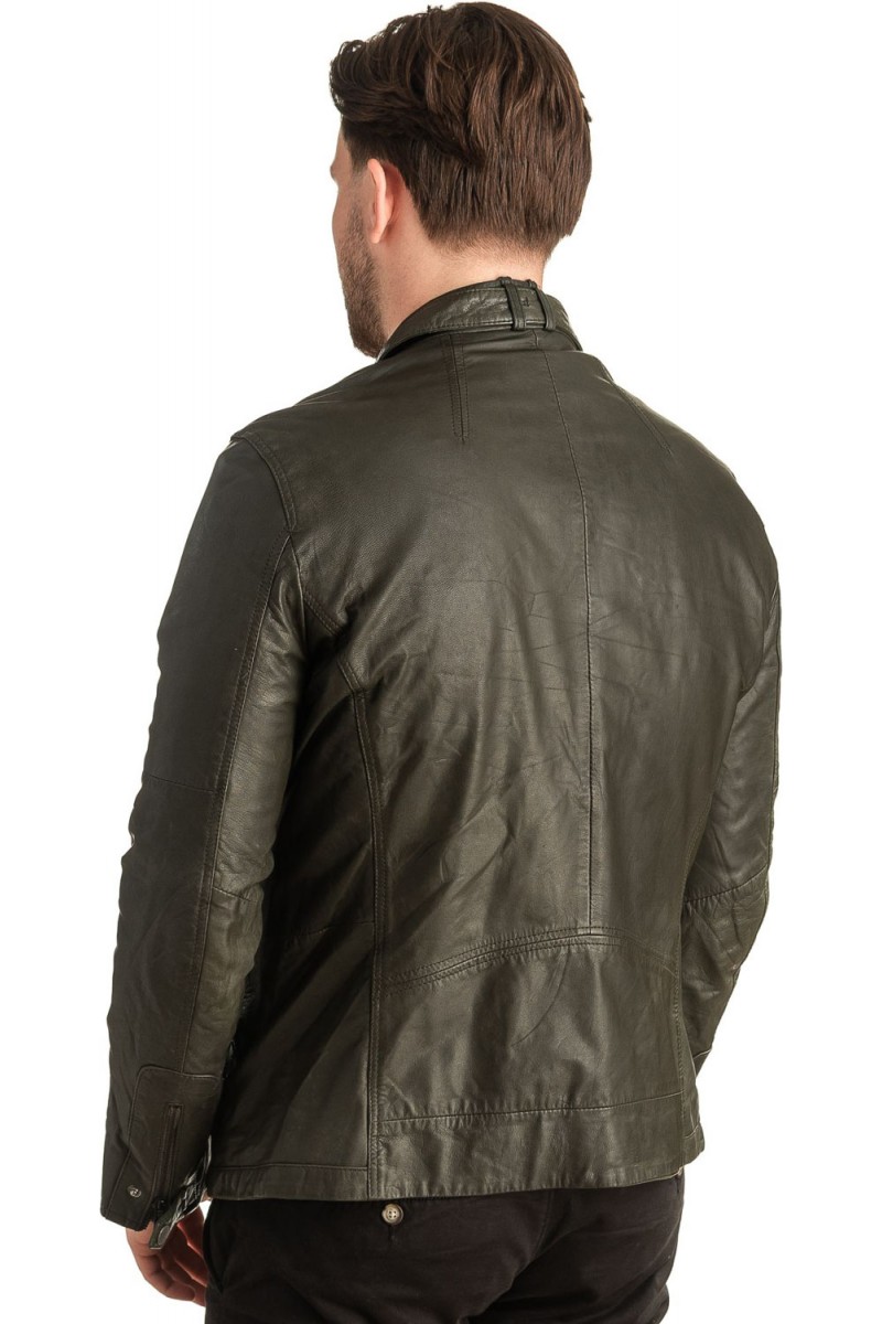 Γνήσιο Ανδρικό Δερμάτινο Μπουφάν - T416
