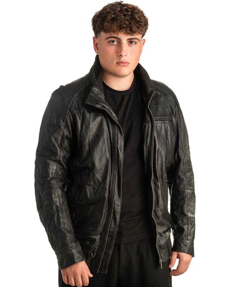 Γνήσιο Ανδρικό Δερμάτινο Μπουφάν - T419