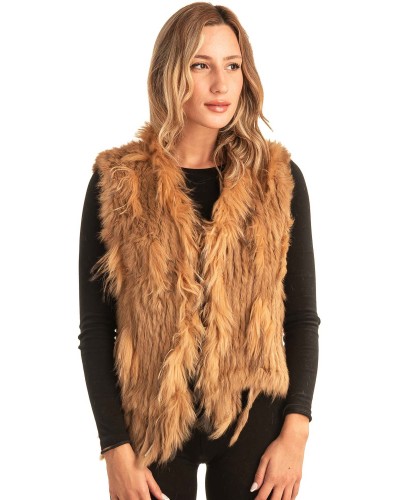 Γνήσια Γυναικεία Φυσική Γούνα Γιλέκο - T42