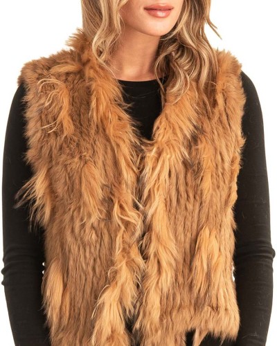 Γνήσια Γυναικεία Φυσική Γούνα Γιλέκο - T42