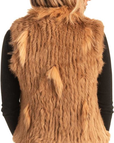 Γνήσια Γυναικεία Φυσική Γούνα Γιλέκο - T42