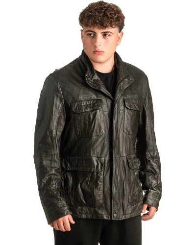 Γνήσιο Ανδρικό Δερμάτινο Μπουφάν - T420