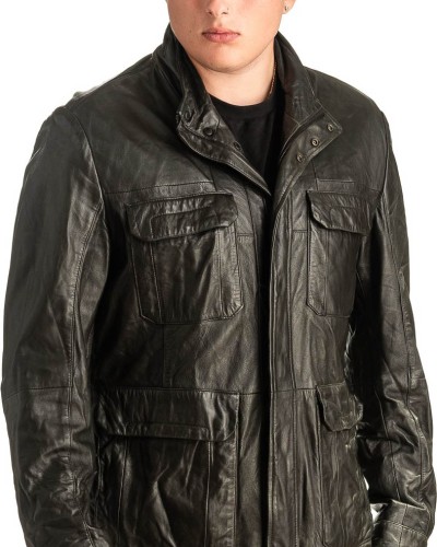 Γνήσιο Ανδρικό Δερμάτινο Μπουφάν - T420