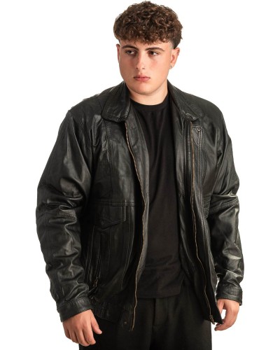 Γνήσιο Ανδρικό Δερμάτινο Μπουφάν - T421