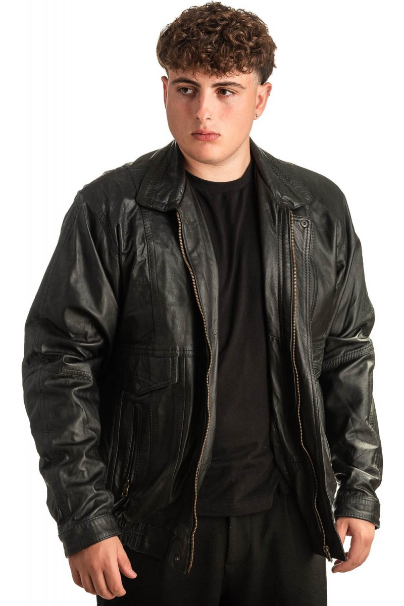 Γνήσιο Ανδρικό Δερμάτινο Μπουφάν - T421