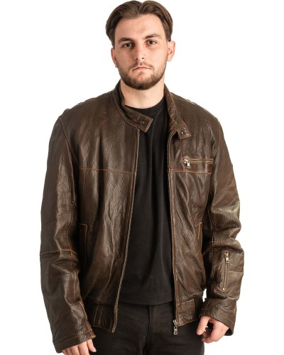 Γνήσιο Ανδρικό Δερμάτινο Μπουφάν - T426