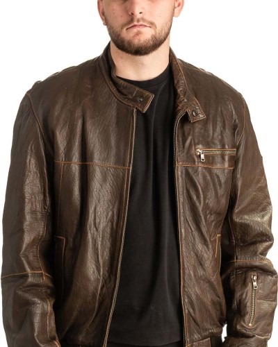 Γνήσιο Ανδρικό Δερμάτινο Μπουφάν - T426