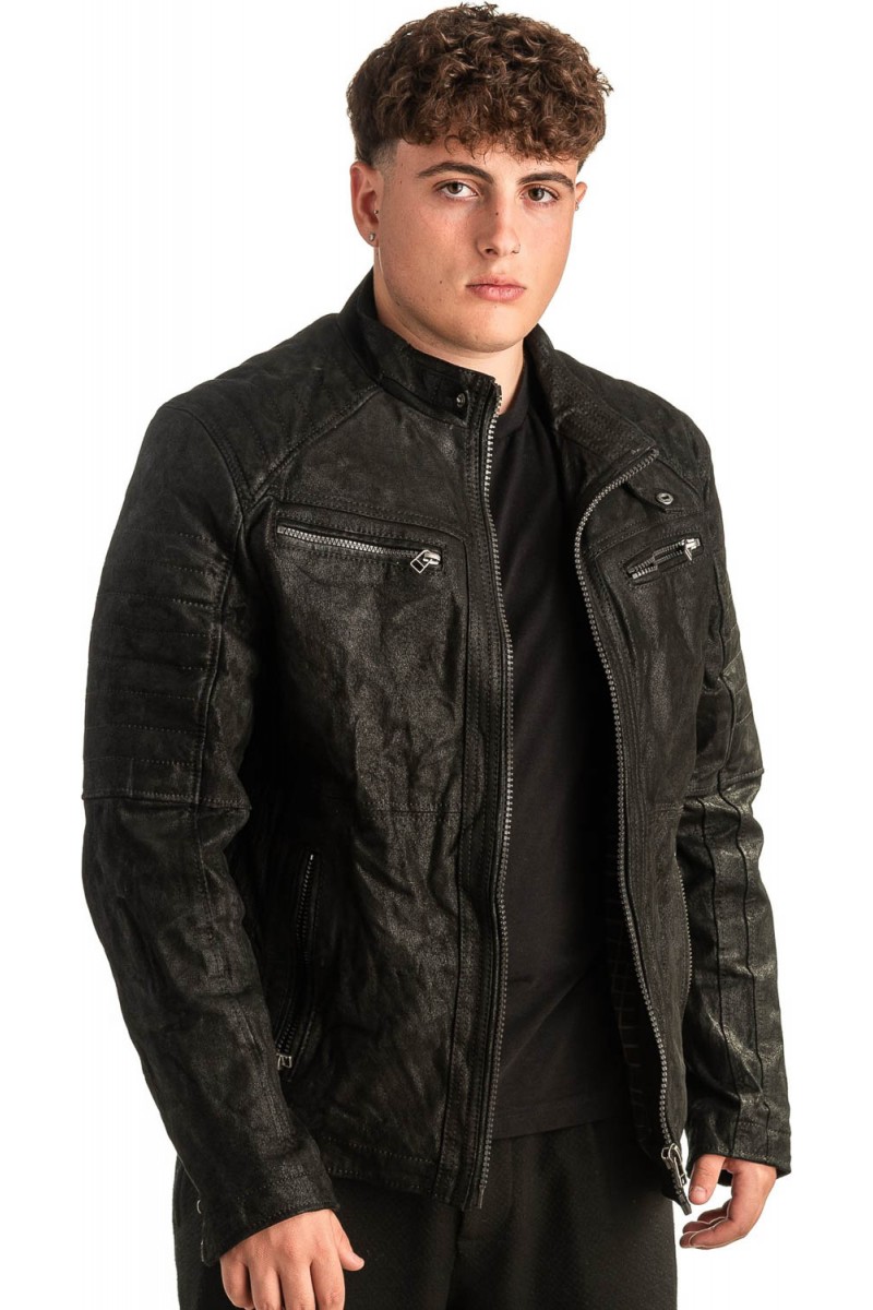 Γνήσιο Ανδρικό Δερμάτινο Μπουφάν - T431