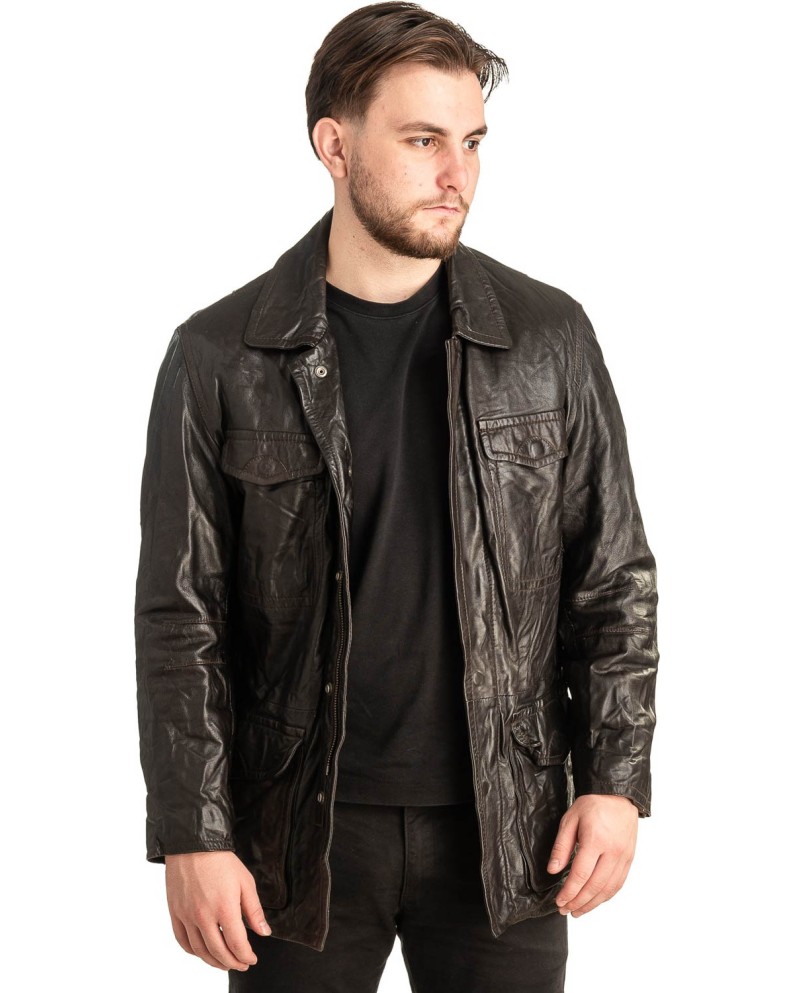 Γνήσιο Ανδρικό Δερμάτινο Μπουφάν - T454