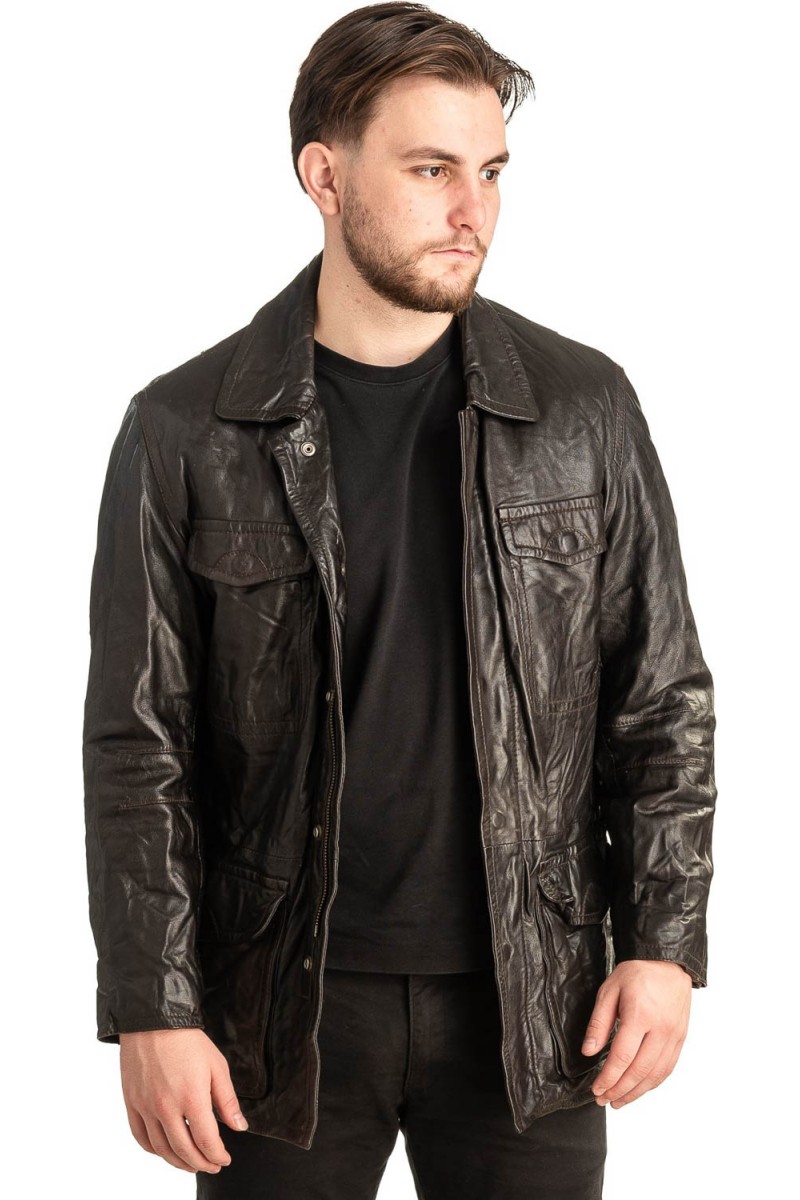 Γνήσιο Ανδρικό Δερμάτινο Μπουφάν - T454