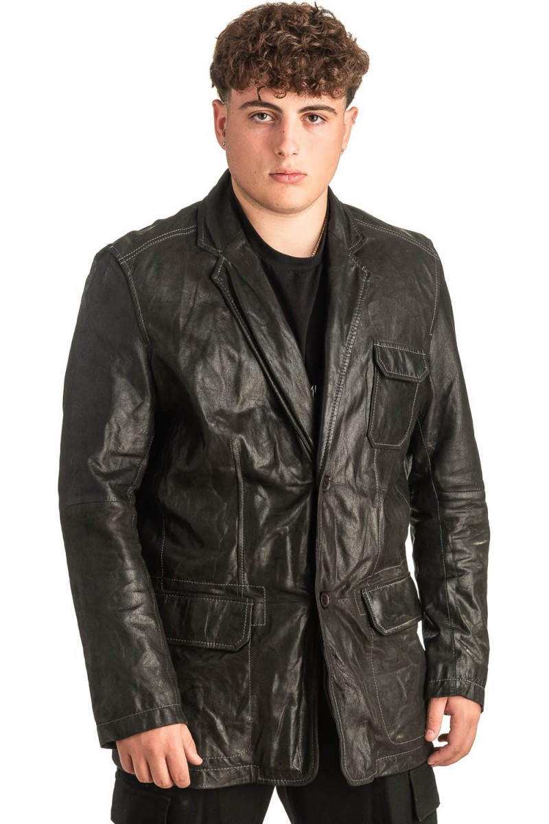 Γνήσιο Ανδρικό Δερμάτινο Σακάκι - T482