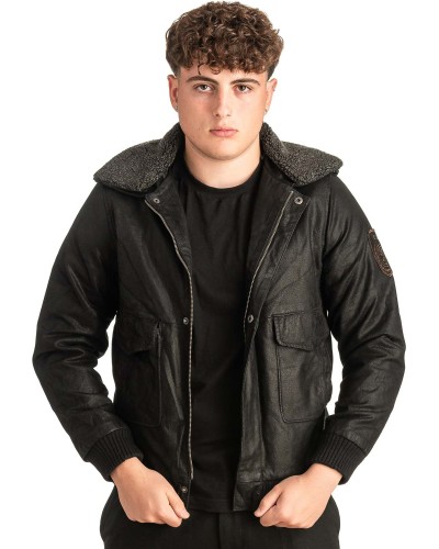 Γνήσιο Ανδρικό Δερμάτινο Μπουφάν - T490