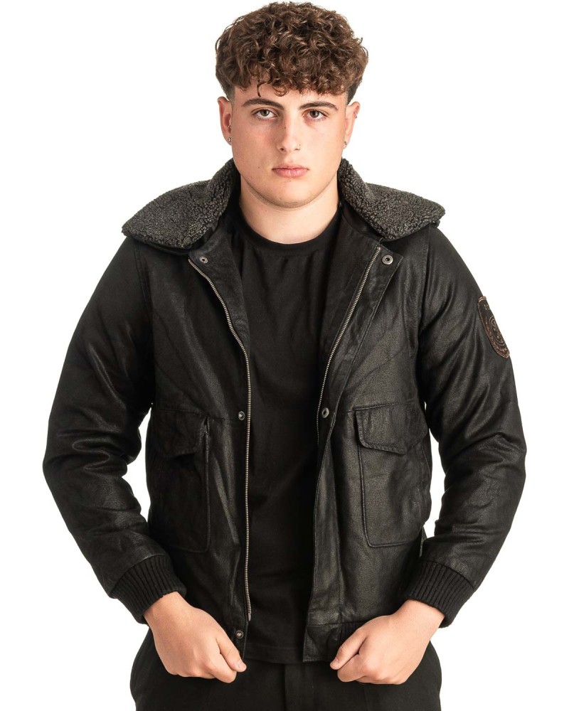 Γνήσιο Ανδρικό Δερμάτινο Μπουφάν - T490