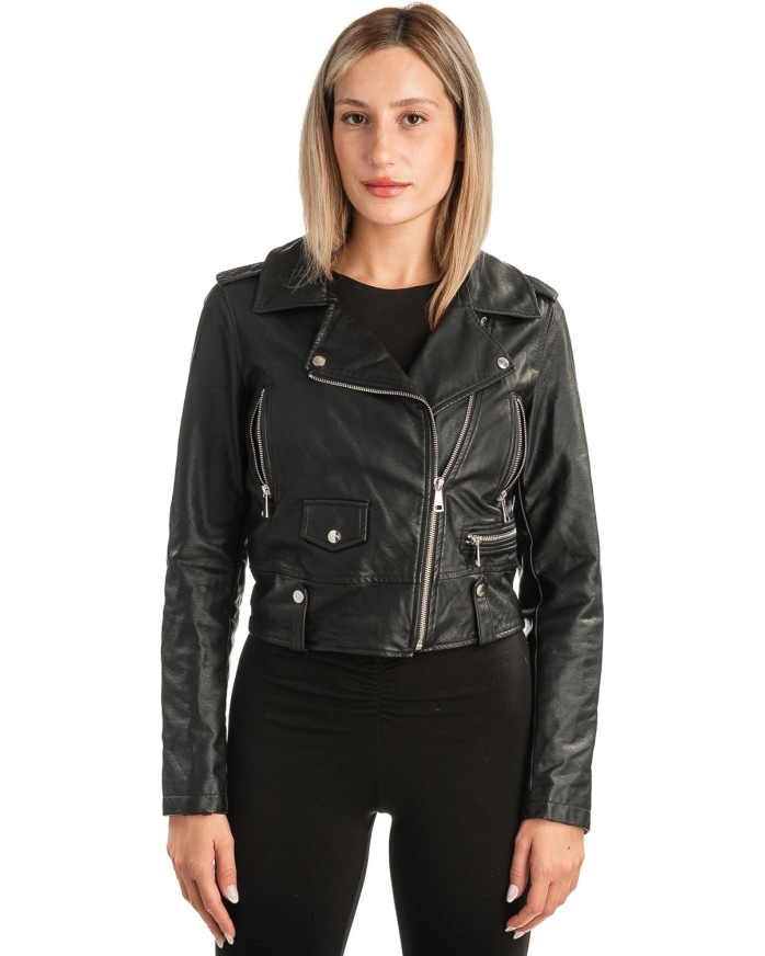 Δερμάτινο γυναικείο μπουφάν - T495