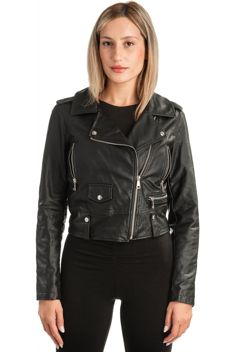 Δερμάτινο γυναικείο μπουφάν - T495