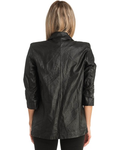 Δερμάτινο Γυναικείο Σακάκι - T496
