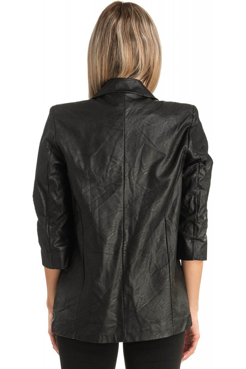 Δερμάτινο Γυναικείο Σακάκι - T496