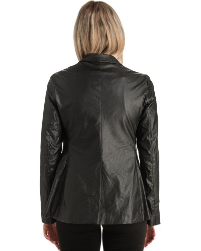 Δερμάτινο Γυναικείο Σακάκι - T497