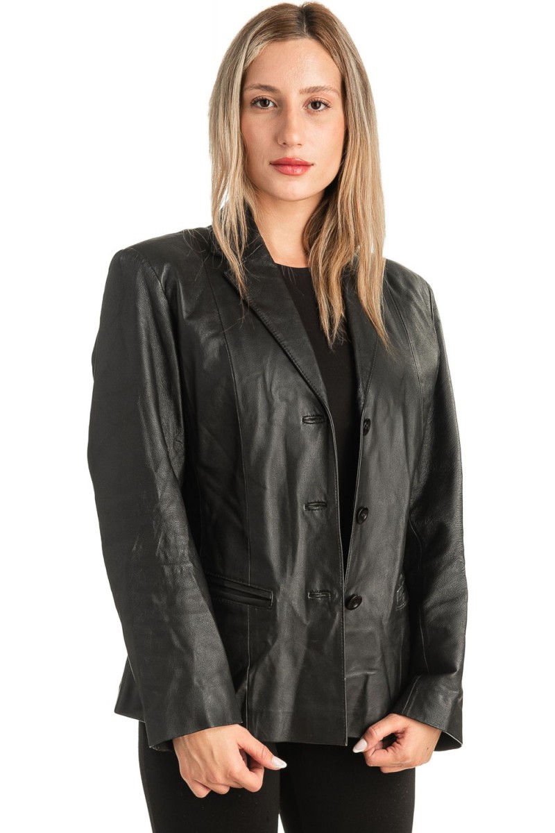 Γνήσιο Γυναικέιο Δερμάτινο Σακάκι - T503
