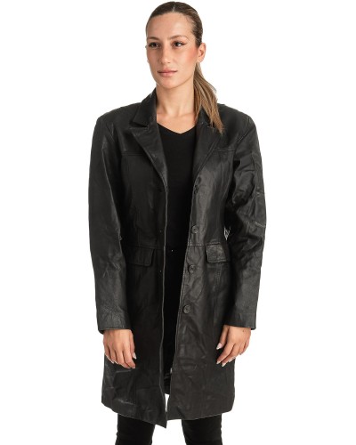 Γνήσιο Γυναικέιο Δερμάτινο Παλτό - T504