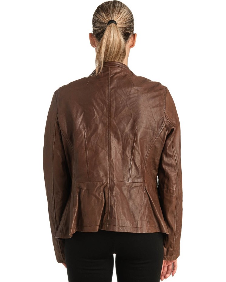 Γνήσιο Γυναικέιο Δερμάτινο Σακάκι - T508