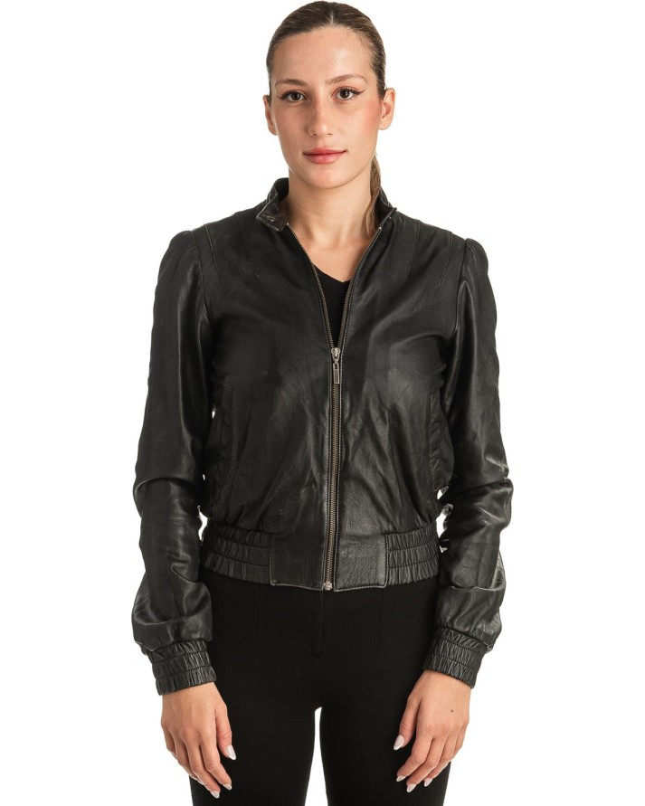 Γνήσιο Γυναικέιο Δερμάτινο Μπουφάν - T510