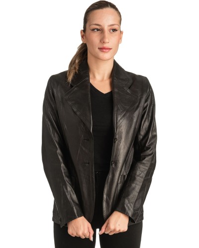 Γνήσιο Γυναικέιο Δερμάτινο Σακάκι - T511