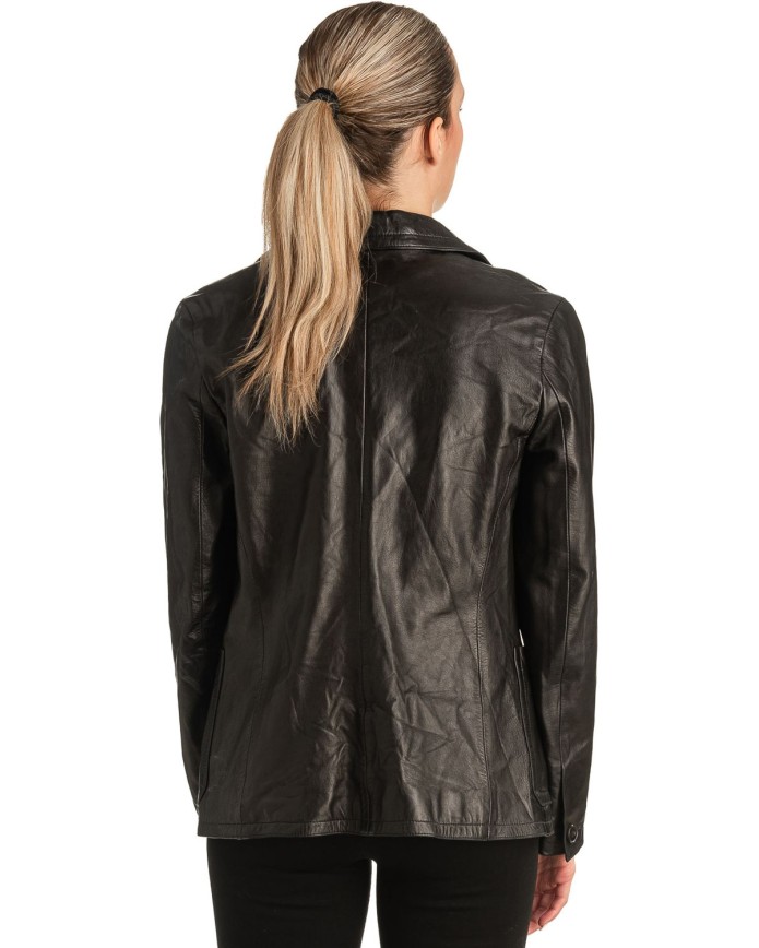 Γνήσιο Γυναικέιο Δερμάτινο Σακάκι - T511