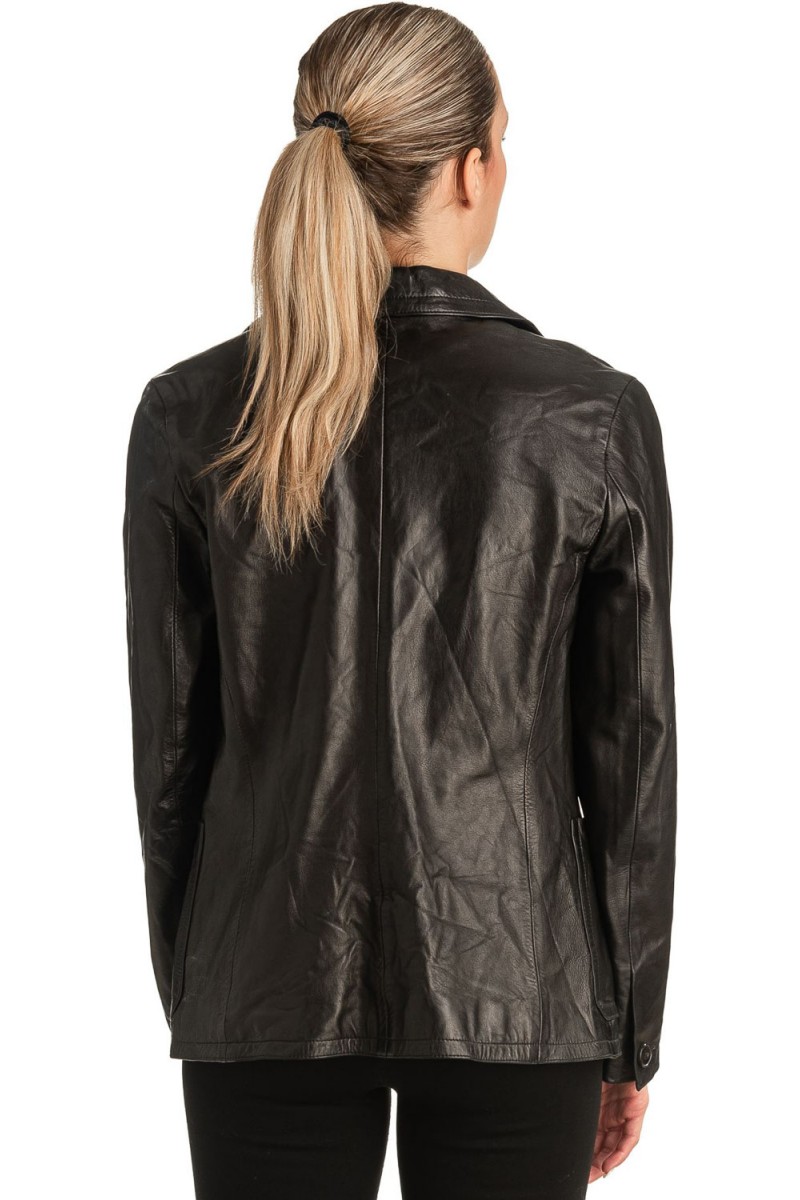 Γνήσιο Γυναικέιο Δερμάτινο Σακάκι - T511